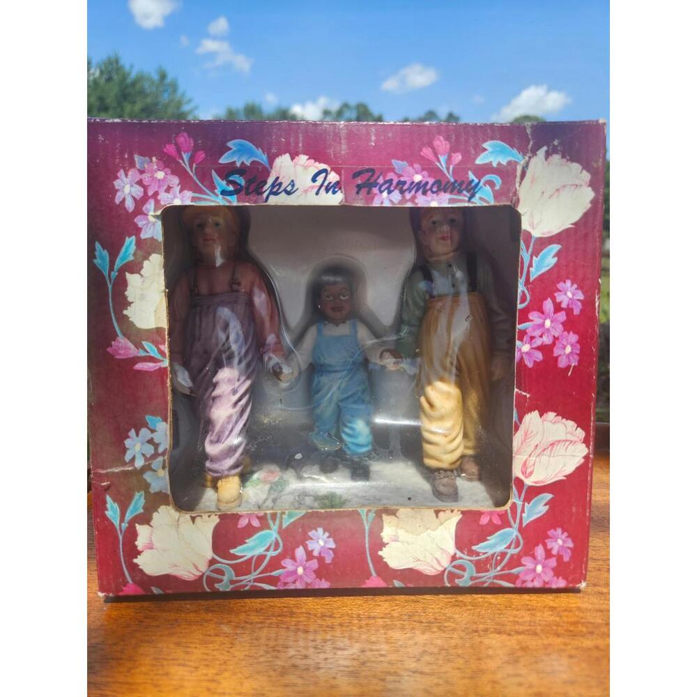 NIB "Steps In Harmony" Suanti Galleries Multicultural Figurines Holding Hands